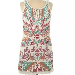 Free People Colorful Patterned Sleeveless Dress